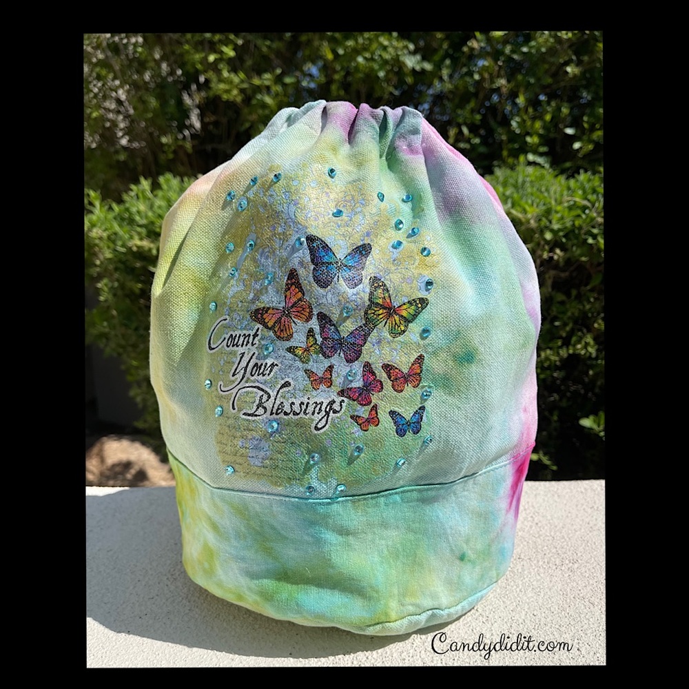 NWT Count Your Blessings Tie Die Bling Backpack